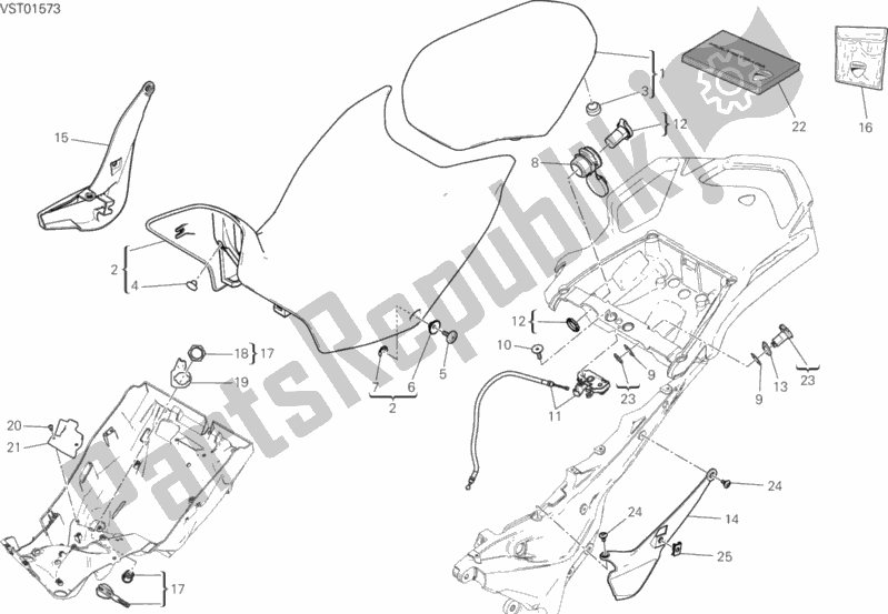 Toutes les pièces pour le Siège du Ducati Multistrada 1200 Enduro Touring Pack Brasil 2019